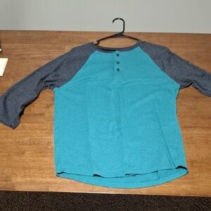 Teal and Gray Raglan Shirt